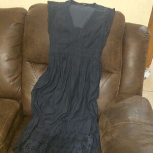 Madewell Navy Maxi Dress with Lace Details